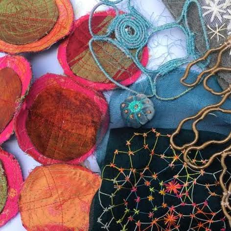 Louise Baldwin - Up Close to Nature; stitched mixed media