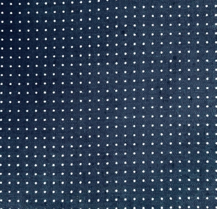 Sashiko stof voorgedrukt stippen stramien / dot grid Navy